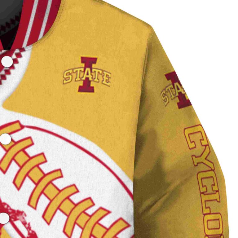 iowa state cyclones baseball stitching gold white jacket premium grade
