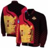 iowa state cyclones hexagonal pattern red black jacket fashion forward
