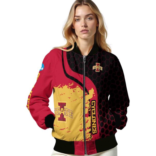 iowa state cyclones hexagonal pattern red black jacket latest model