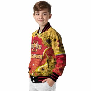 iowa state cyclones sunflower bloom red yellow jacket trendy