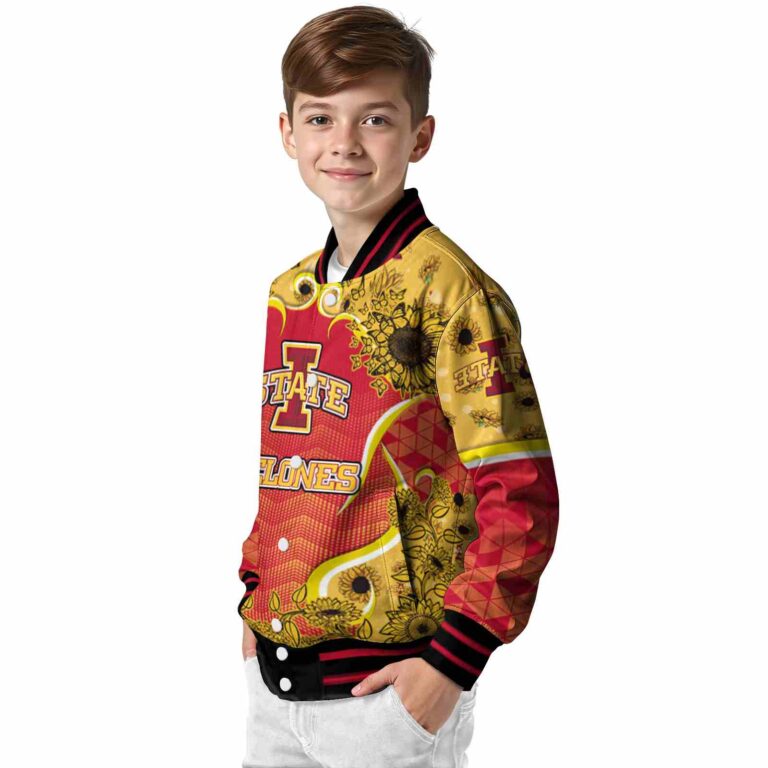 iowa state cyclones sunflower bloom red yellow jacket trendy