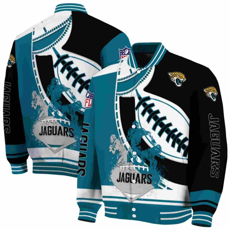 jacksonville jaguars baseball stitching black white jacket fashion forward