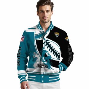 jacksonville jaguars baseball stitching black white jacket high quality
