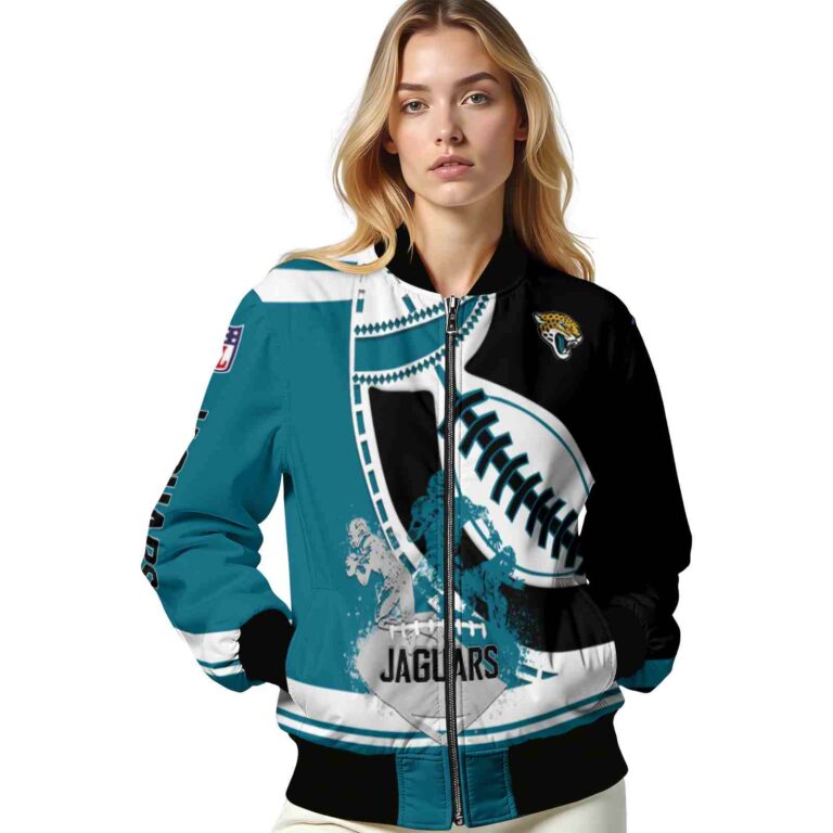 jacksonville jaguars baseball stitching black white jacket latest model