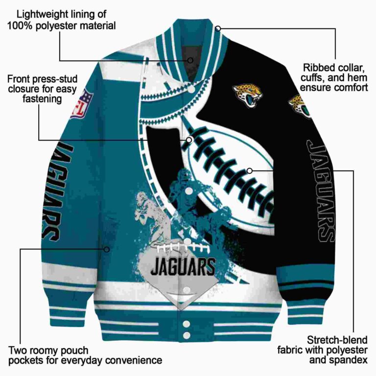 jacksonville jaguars baseball stitching black white jacket new arrival