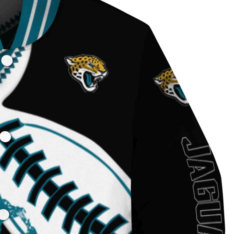 jacksonville jaguars baseball stitching black white jacket premium grade