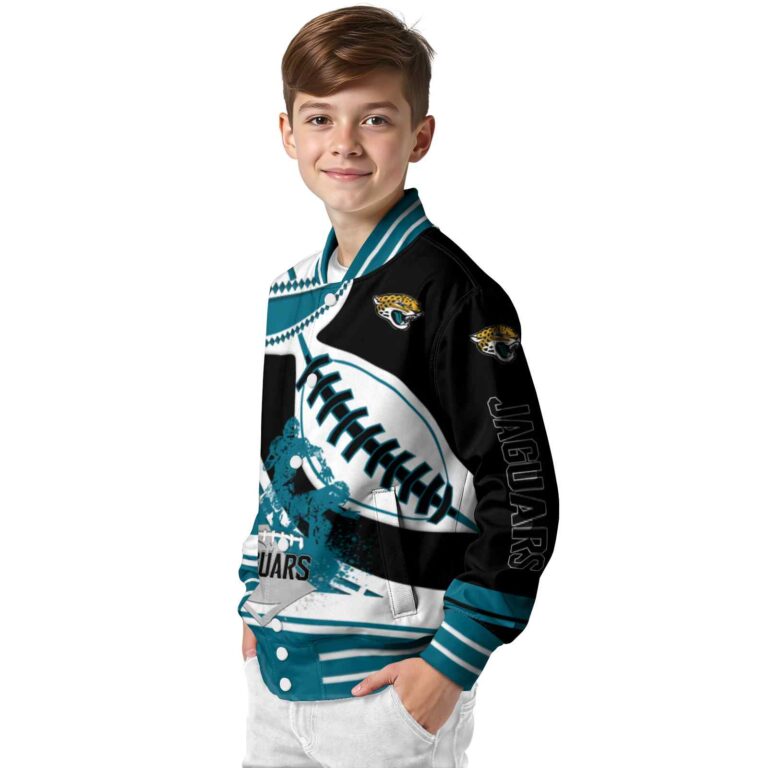 jacksonville jaguars baseball stitching black white jacket trendy