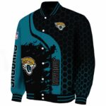 jacksonville jaguars hexagonal pattern teal black jacket best selling
