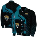 jacksonville jaguars hexagonal pattern teal black jacket best selling