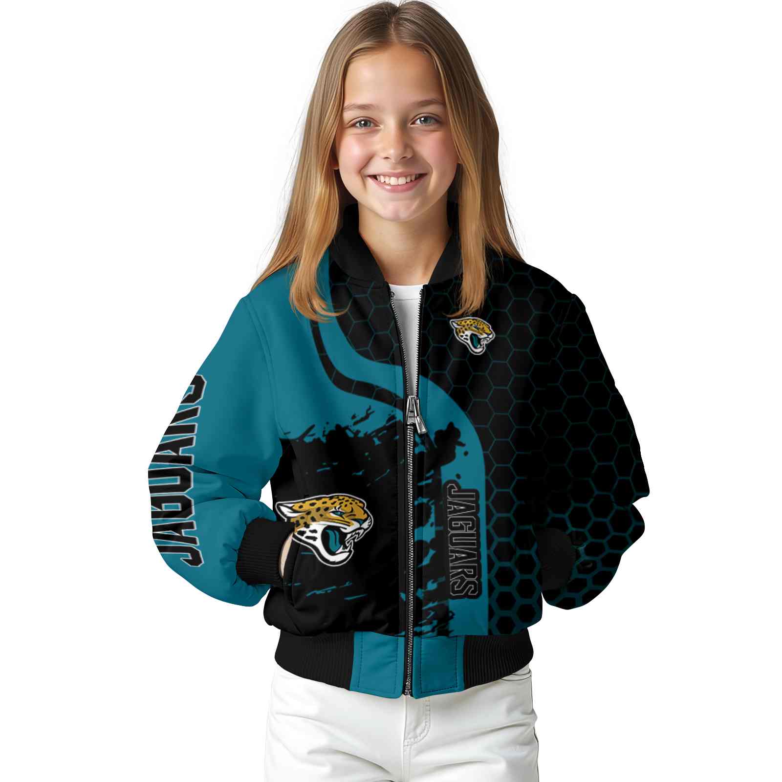 jacksonville jaguars hexagonal pattern teal black jacket top rated jacksonville jaguars hexagonal pattern teal black jacket top rated