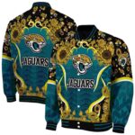 jacksonville jaguars sunflower bloom teal yellow jacket best selling
