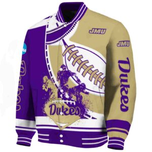 james madison dukes baseball stitching gold white jacket best selling