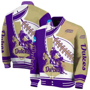 james madison dukes baseball stitching gold white jacket fashion forward
