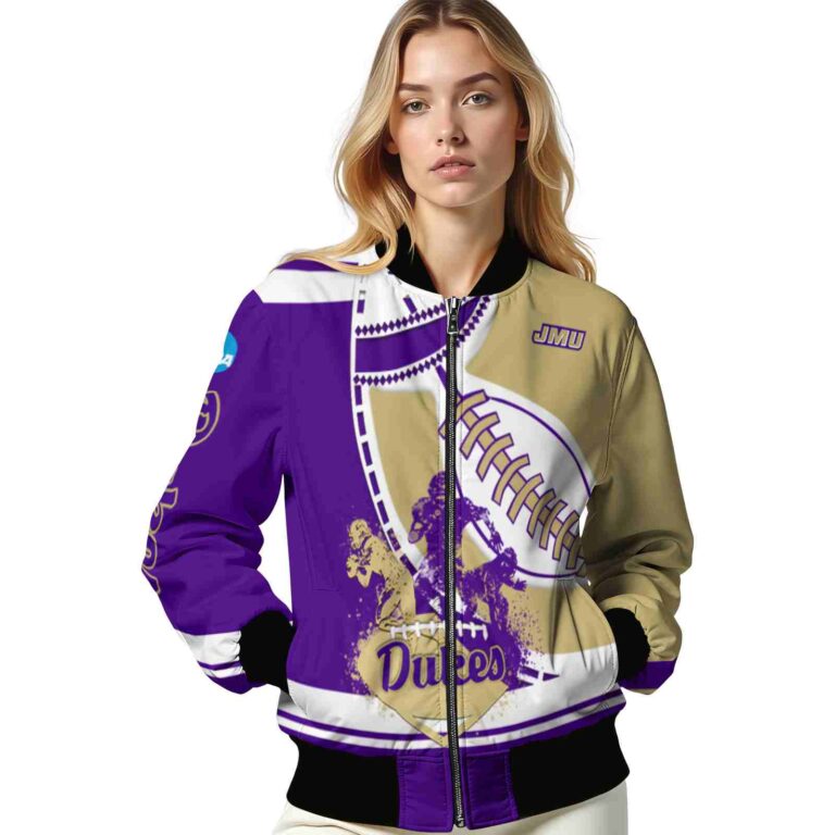 james madison dukes baseball stitching gold white jacket latest model
