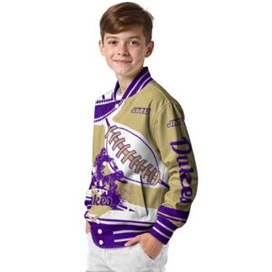 james madison dukes baseball stitching gold white jacket trendy