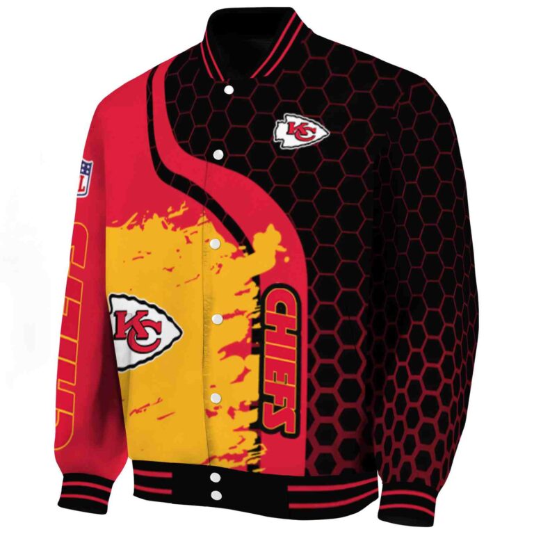 kansas city chiefs hexagonal pattern red black jacket best selling