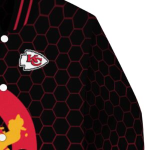 kansas city chiefs hexagonal pattern red black jacket premium grade