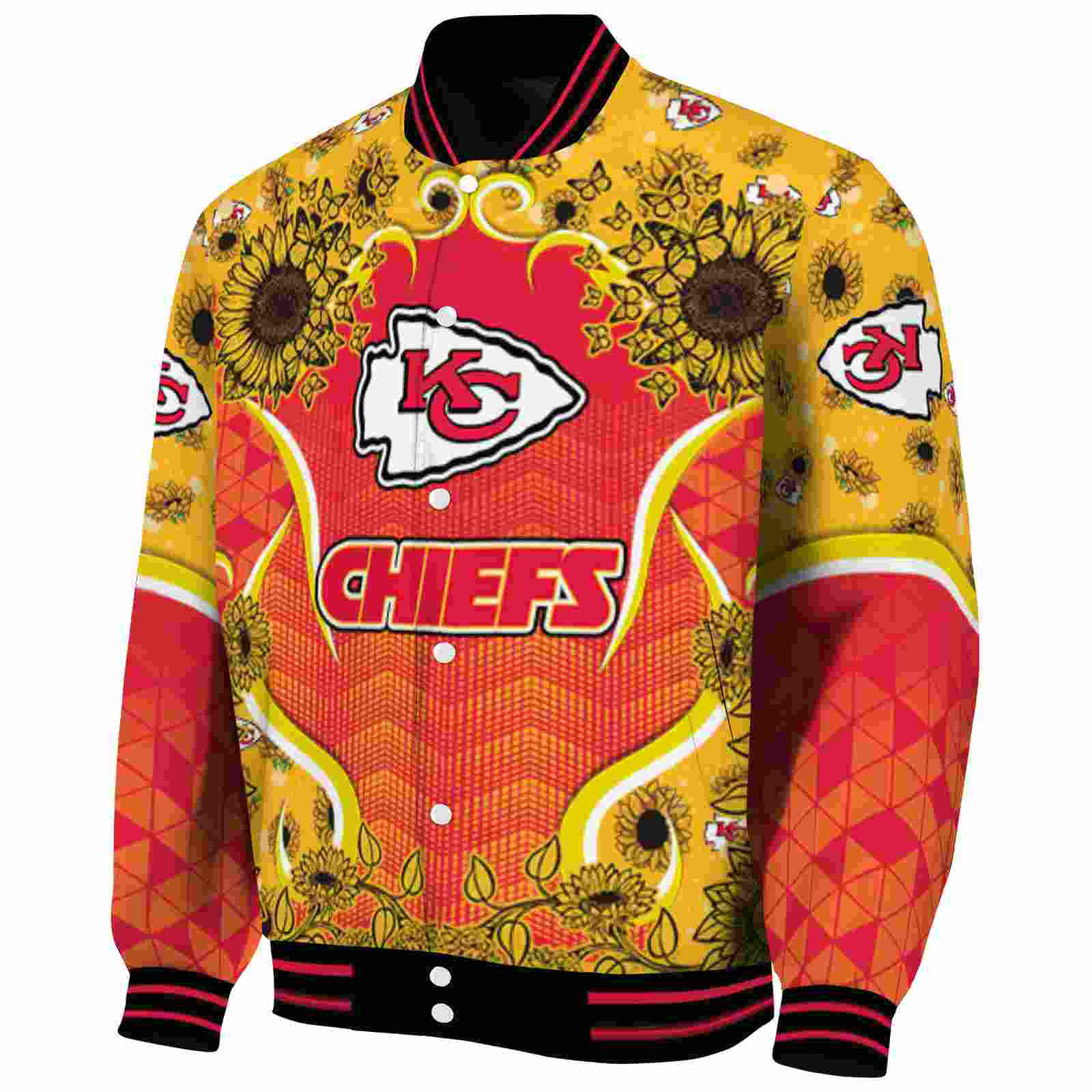 kansas city chiefs sunflower bloom red yellow jacket best selling kansas city chiefs sunflower bloom red yellow jacket best selling