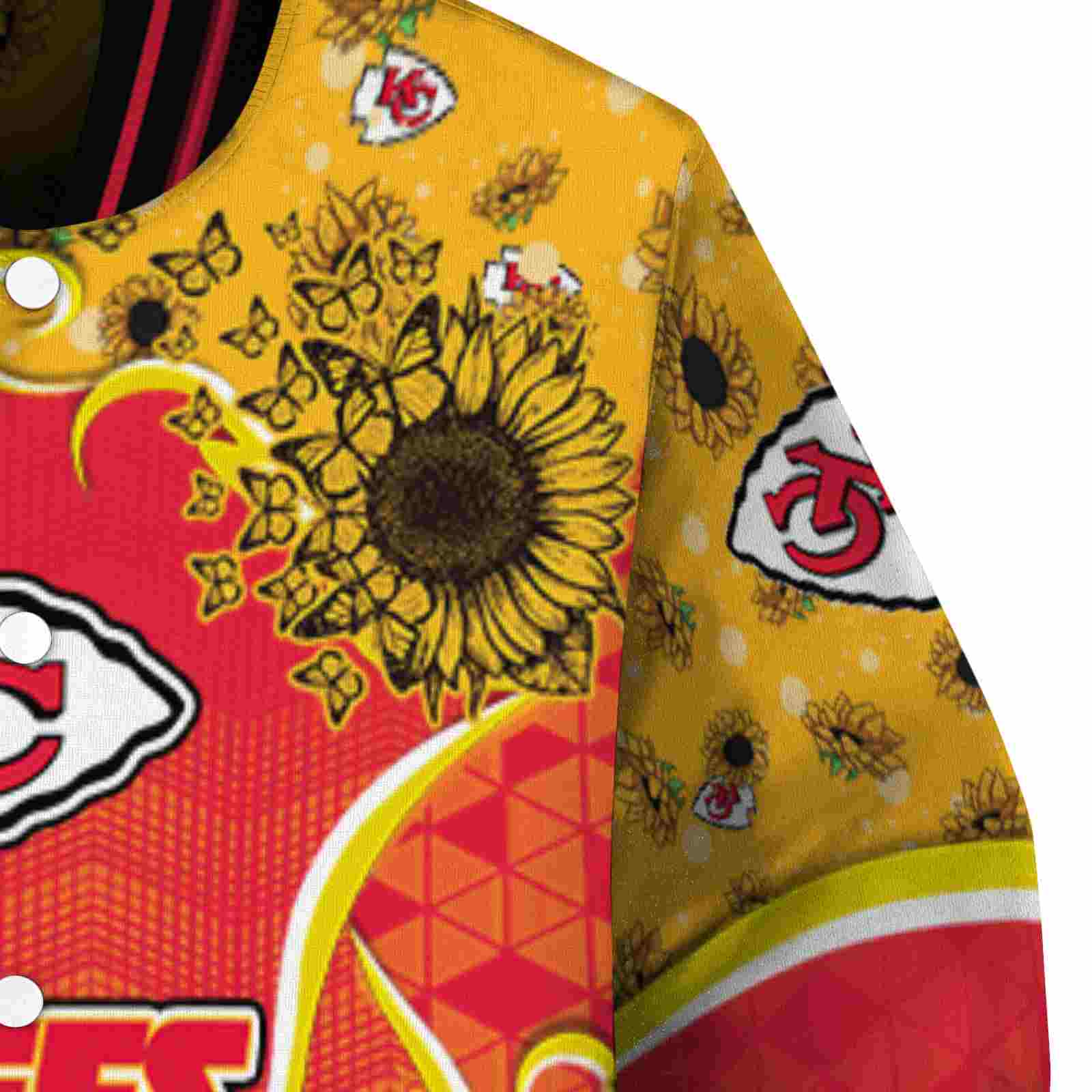 kansas city chiefs sunflower bloom red yellow jacket premium grade kansas city chiefs sunflower bloom red yellow jacket premium grade