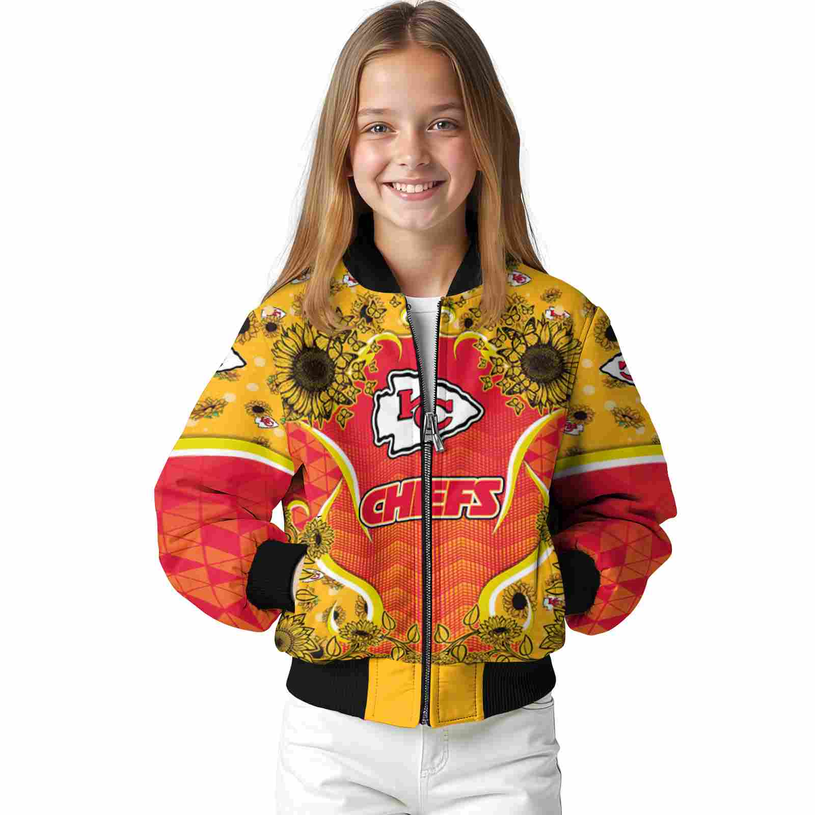 kansas city chiefs sunflower bloom red yellow jacket top rated kansas city chiefs sunflower bloom red yellow jacket top rated