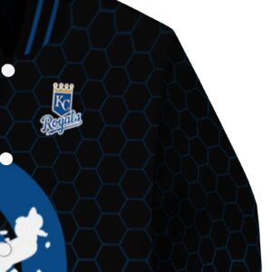 kansas city royals hexagonal pattern royal blue black jacket premium grade