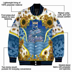 kansas city royals sunflower bloom royal blue yellow jacket new arrival