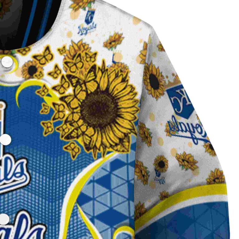 kansas city royals sunflower bloom royal blue yellow jacket premium grade