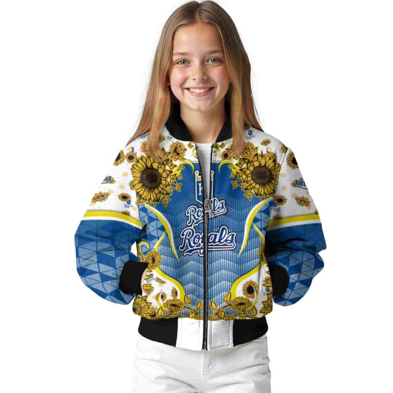 kansas city royals sunflower bloom royal blue yellow jacket top rated