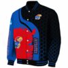 kansas jayhawks hexagonal pattern blue black jacket best selling