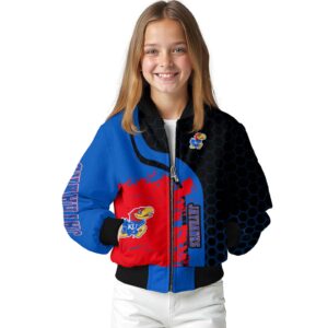 kansas jayhawks hexagonal pattern blue black jacket top rated