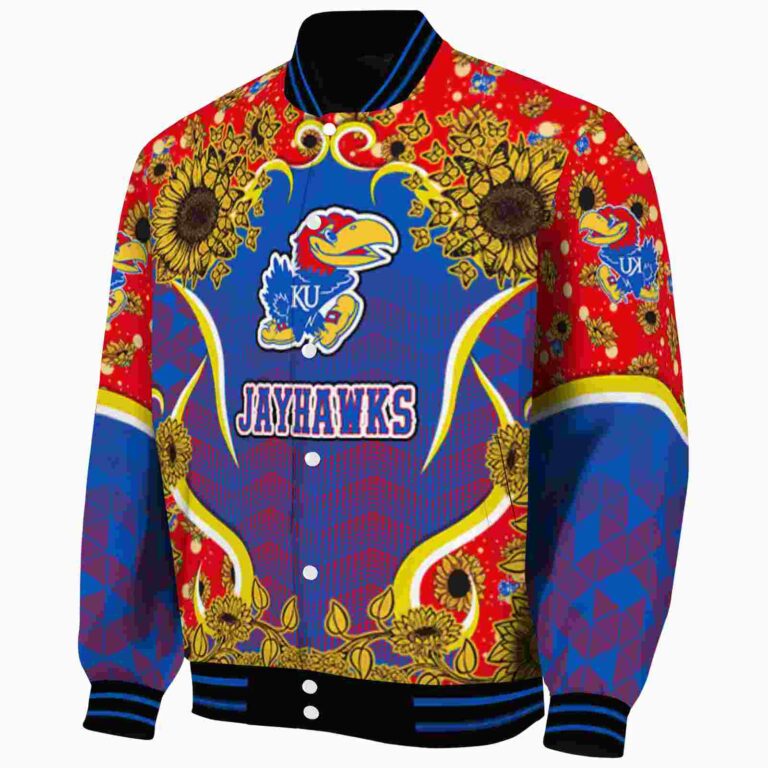 kansas jayhawks sunflower bloom blue yellow jacket best selling