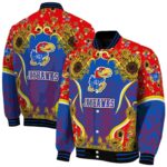 kansas jayhawks sunflower bloom blue yellow jacket best selling