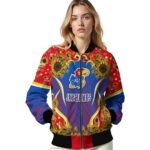 kansas jayhawks sunflower bloom blue yellow jacket best selling