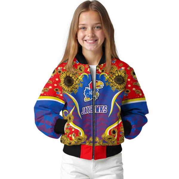 kansas jayhawks sunflower bloom blue yellow jacket top rated