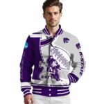 kansas state wildcats baseball stitching grey white jacket best selling