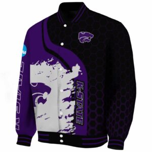 kansas state wildcats hexagonal pattern purple black jacket best selling