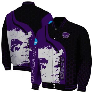 kansas state wildcats hexagonal pattern purple black jacket fashion forward