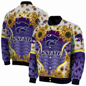 kansas state wildcats sunflower bloom purple yellow jacket fashion forward