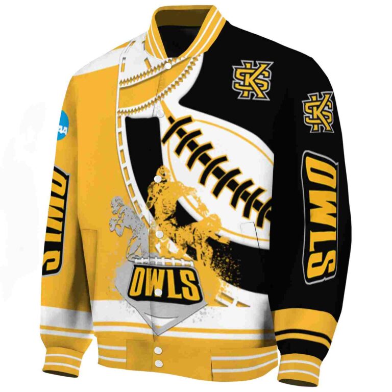 kennesaw state owls baseball stitching black white jacket best selling