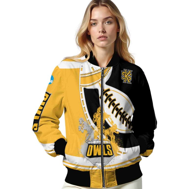 kennesaw state owls baseball stitching black white jacket latest model