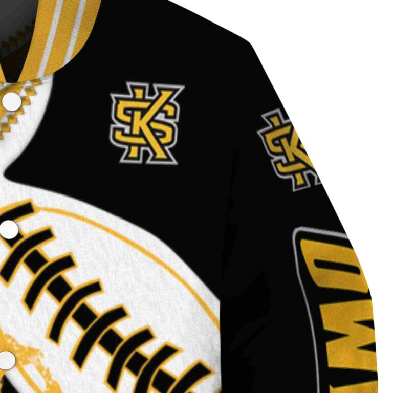 kennesaw state owls baseball stitching black white jacket premium grade