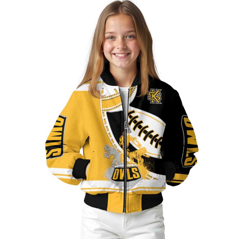 kennesaw state owls baseball stitching black white jacket top rated