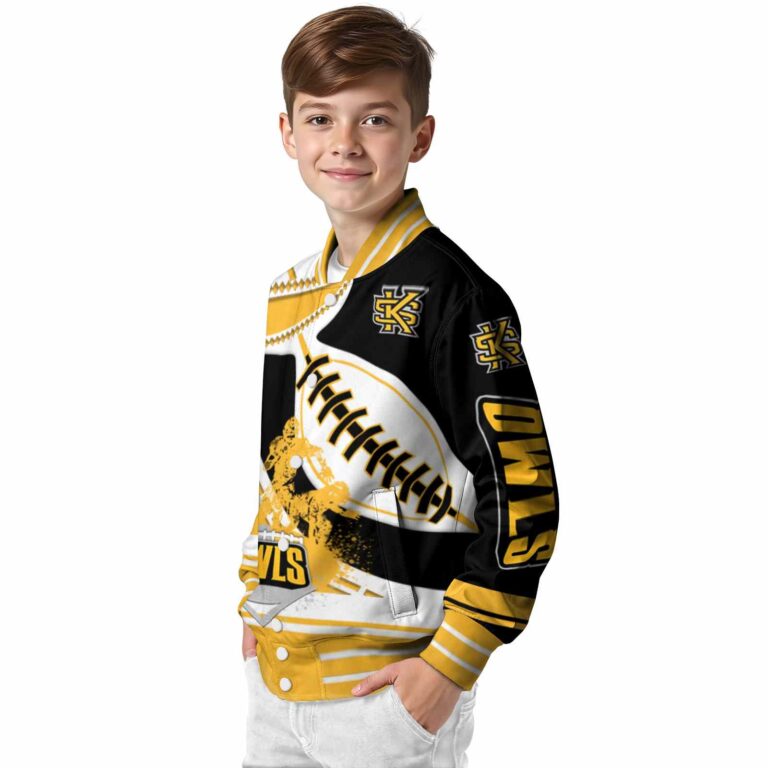 kennesaw state owls baseball stitching black white jacket trendy