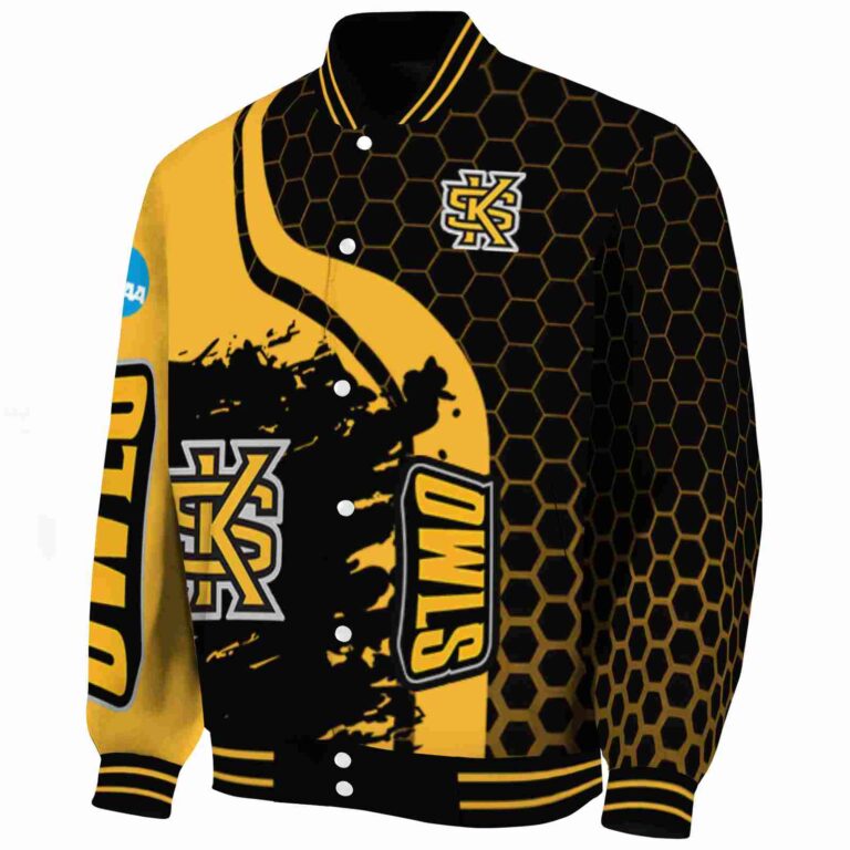 kennesaw state owls hexagonal pattern gold black jacket best selling