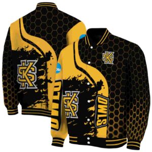 kennesaw state owls hexagonal pattern gold black jacket fashion forward