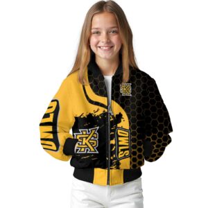kennesaw state owls hexagonal pattern gold black jacket top rated