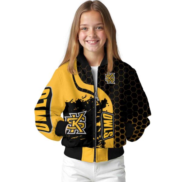 kennesaw state owls hexagonal pattern gold black jacket top rated