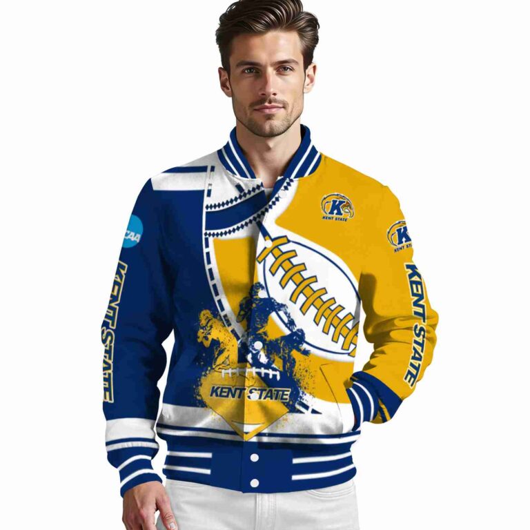 kent state golden flashes baseball stitching gold white jacket high quality