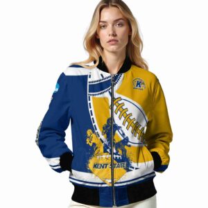 kent state golden flashes baseball stitching gold white jacket latest model