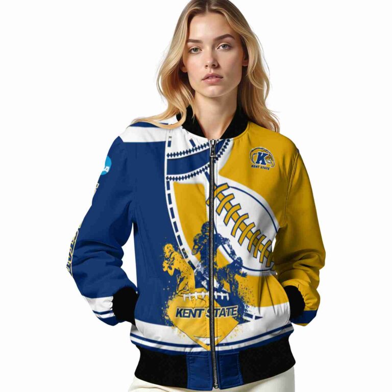 kent state golden flashes baseball stitching gold white jacket latest model